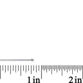 18G 3/4 Purple CZ Steel Straight Fishtail Nose Ring 2mm