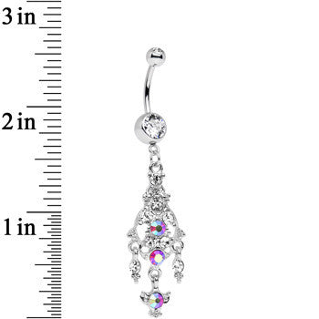 Clear Aurora Gem Artistic Dreamcatcher Dangle Belly Ring