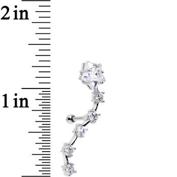 Stainless Steel CZ Shooting Star Left Tragus Cartilage Earring