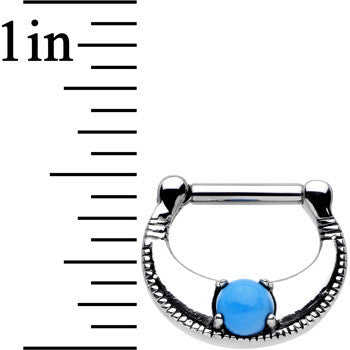 14G Surgical Steel Semi-precious Turquoise Septum Clicker