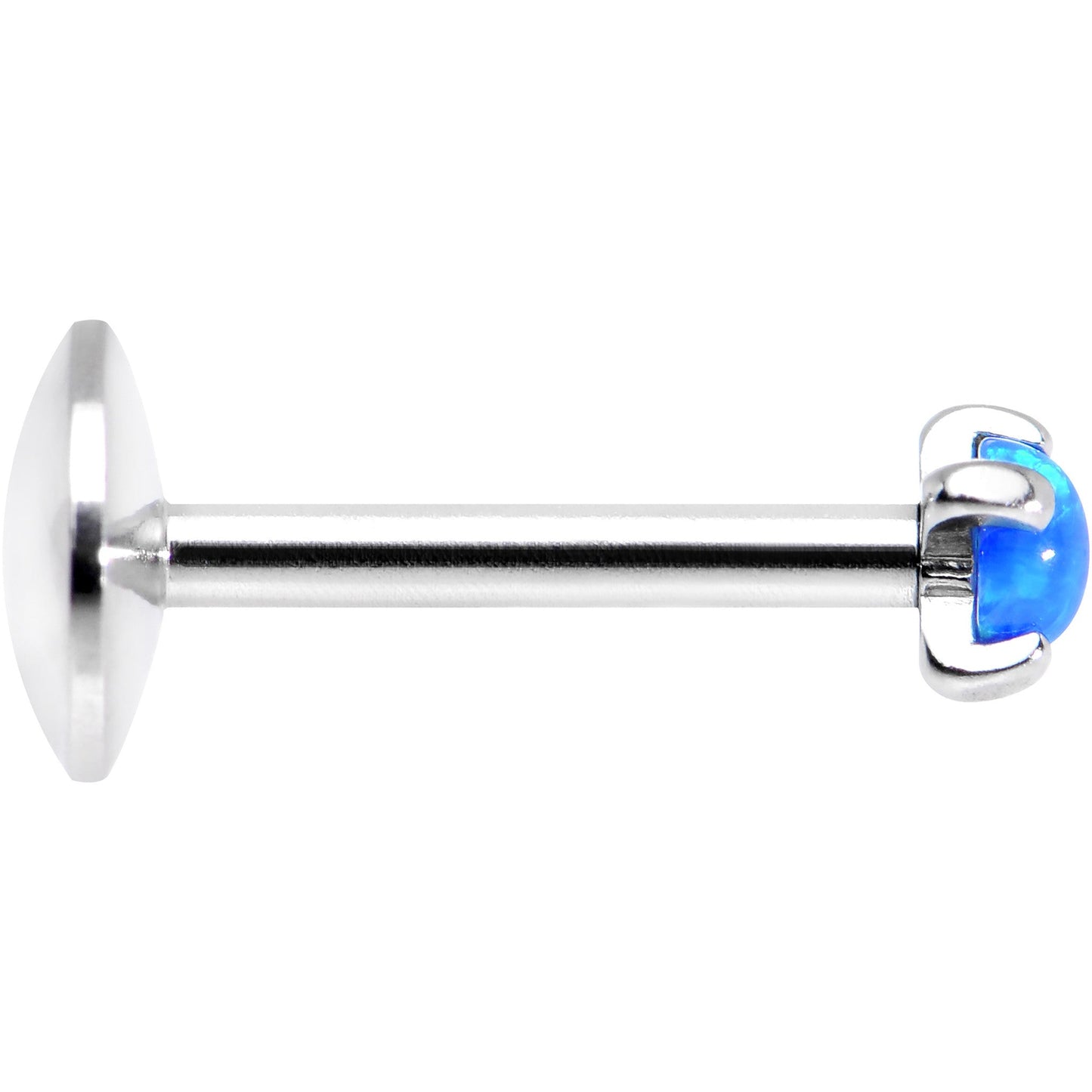 16G 5/16 Blue 2.5mm Synthetic Opal Internally Threaded Labret