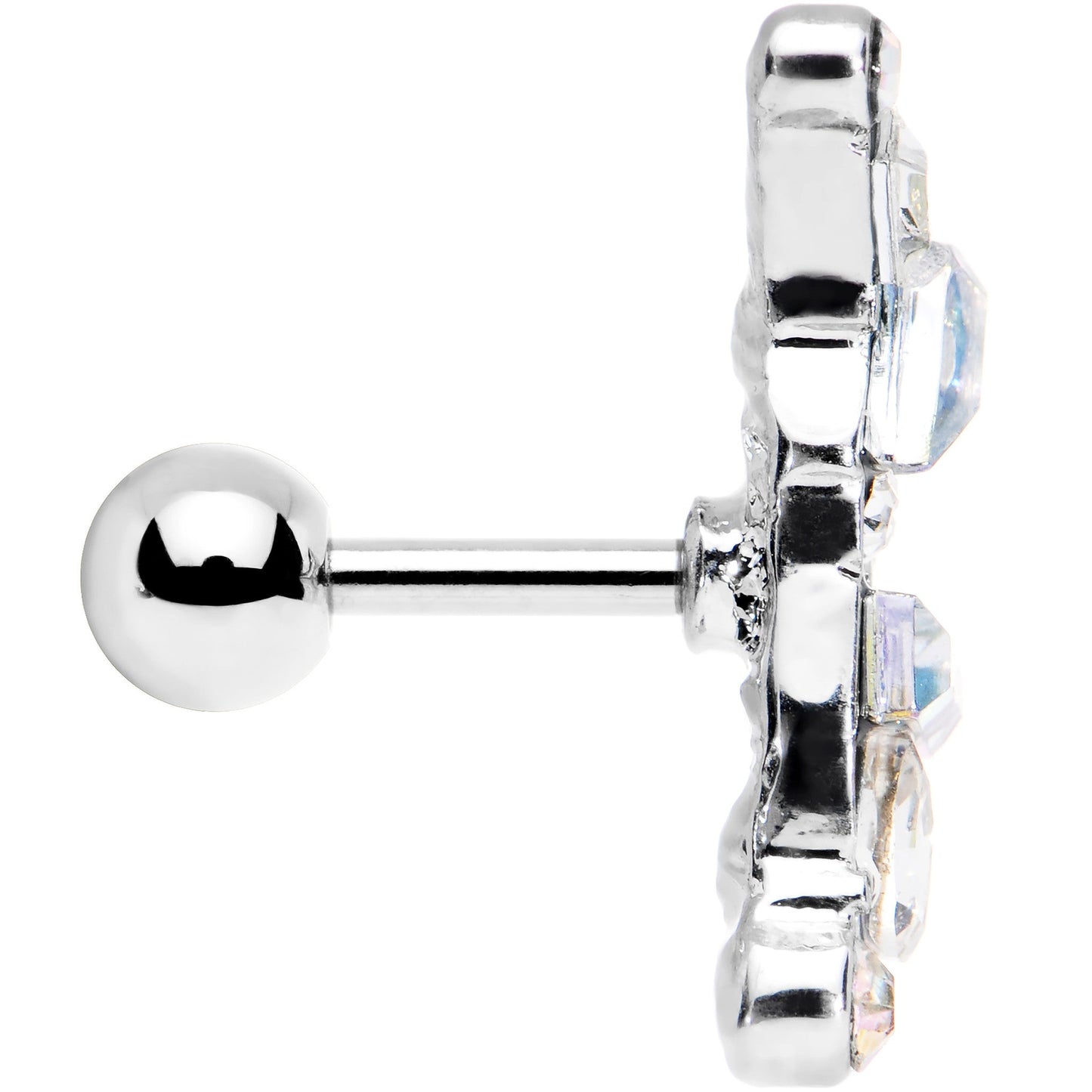 16G 1/4 Aurora Gem Jumble of Jewels Left Ear Cartilage Earring