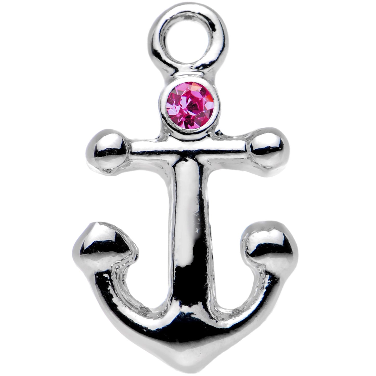 16G 1/4 Pink Gem Settle Down Anchor Cartilage Earring