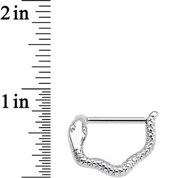 14G 9/16 Stainless Steel Slithering Snake Nipple Clicker Set