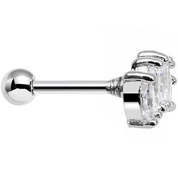 18G 1/4 Clear Cubic Zirconia Elegant Crown Cartilage Earring