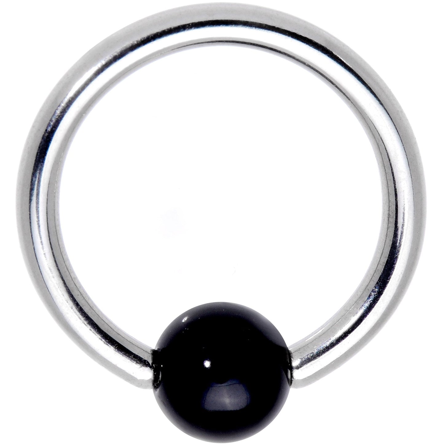 14G 7/16 Black Ball BCR Captive Ring