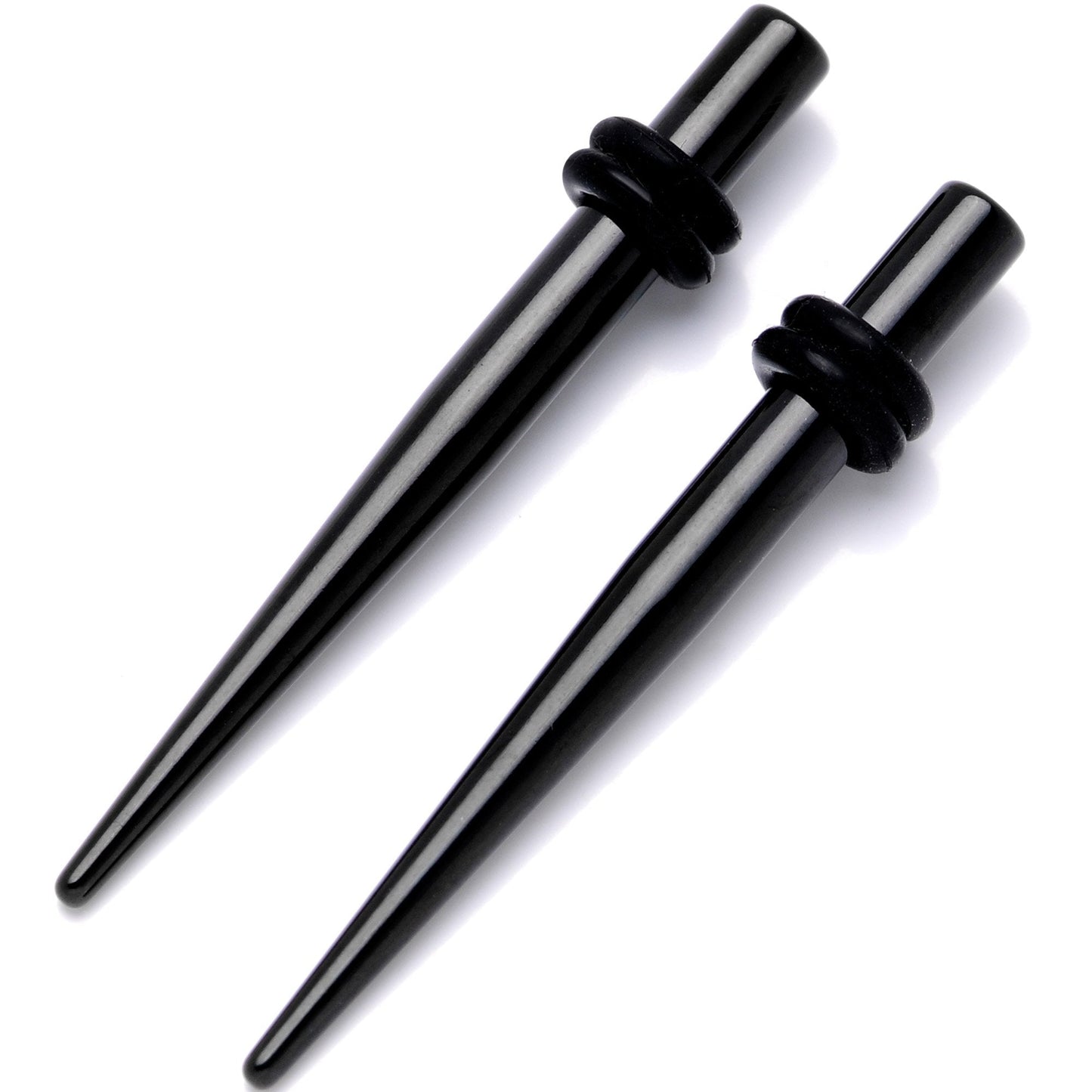 Black Anodized Titanium Micro Taper Straight Plug Set 14G to 8G