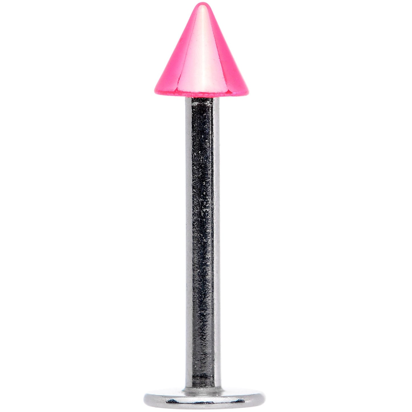 14G 3/8 Pink 3mm Cone Labret Monore