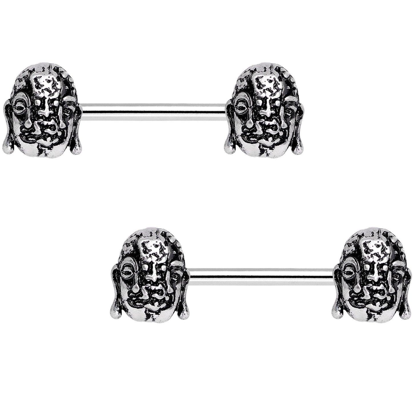 9/16 Evil Twins Buddha Barbell Nipple Ring Set