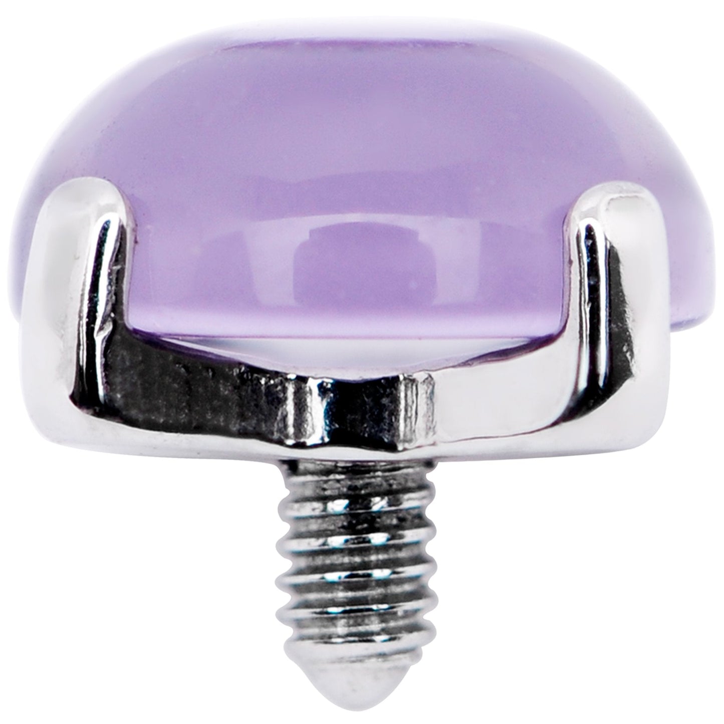 14G Natural Purple Amethyst Externally Threaded Dermal Anchor Top