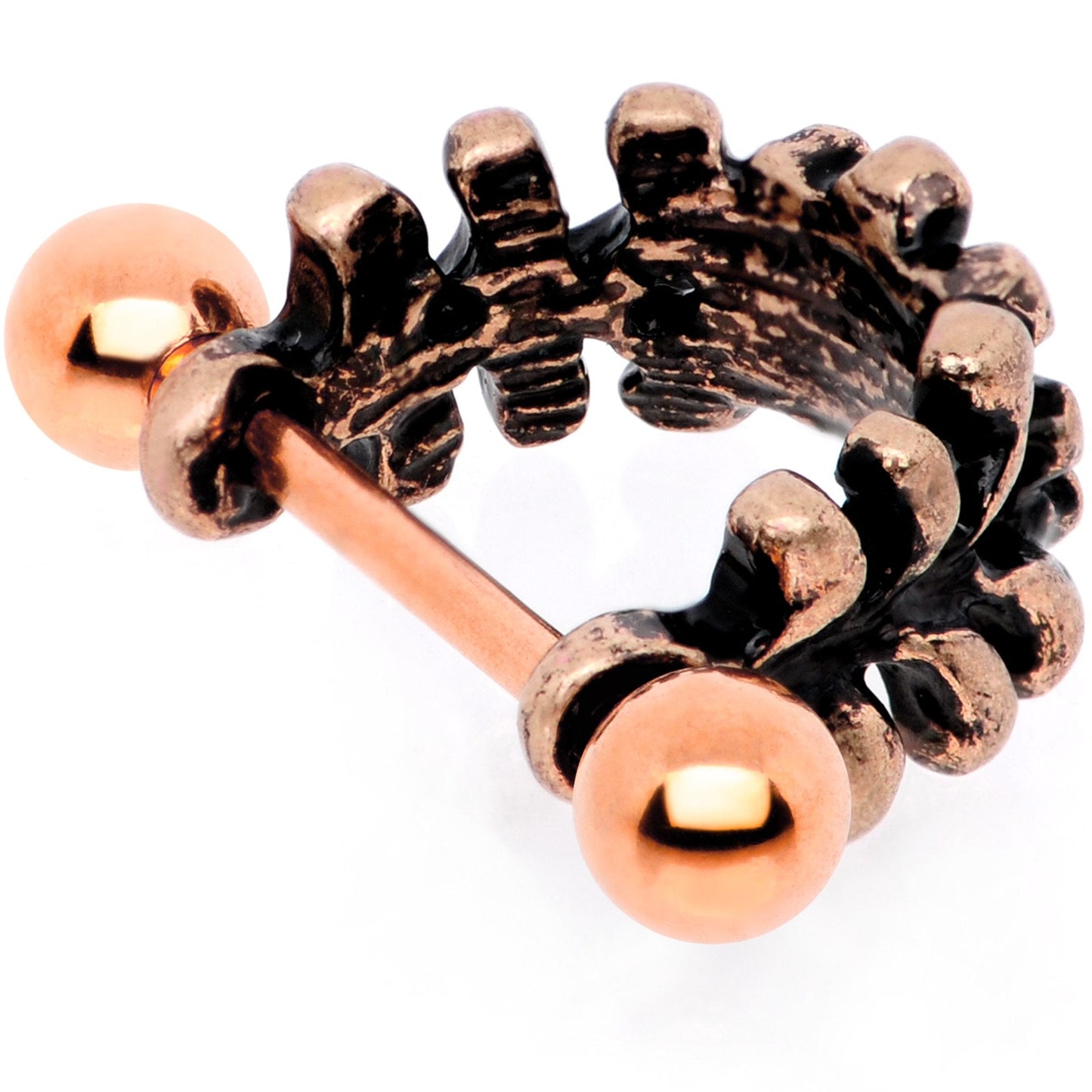 16G 1/2 Clear Gem Rose Gold Tone Flower Cuff Cartilage Earring