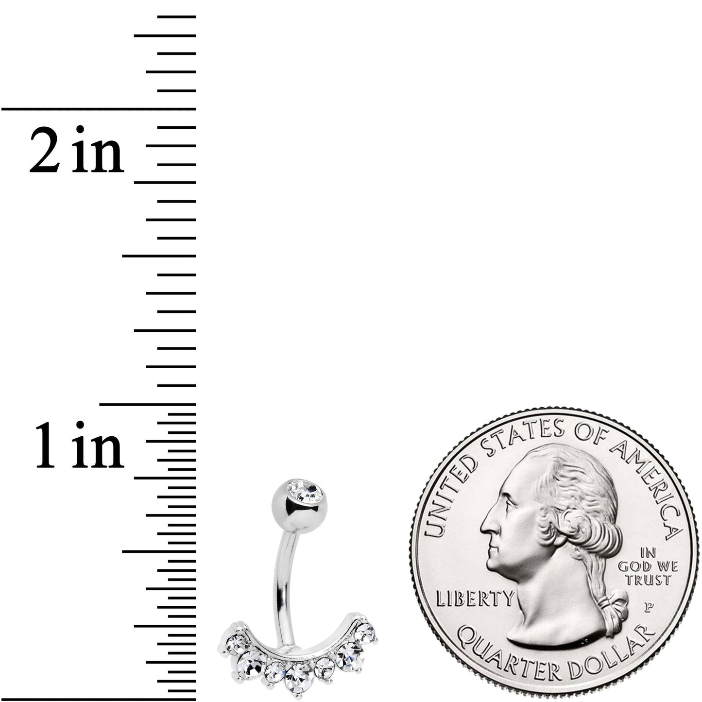 Clear CZ Gem Wave Of Glamour Belly Ring