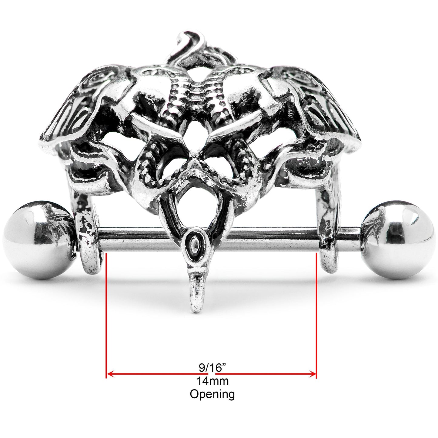 14G 9/16 Dueling Elephants Nipple Shield Set