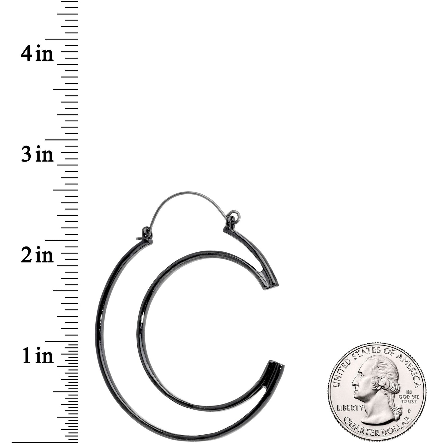 Black Howl at the Moon Crescent Moon Tunnel Plug Earrings