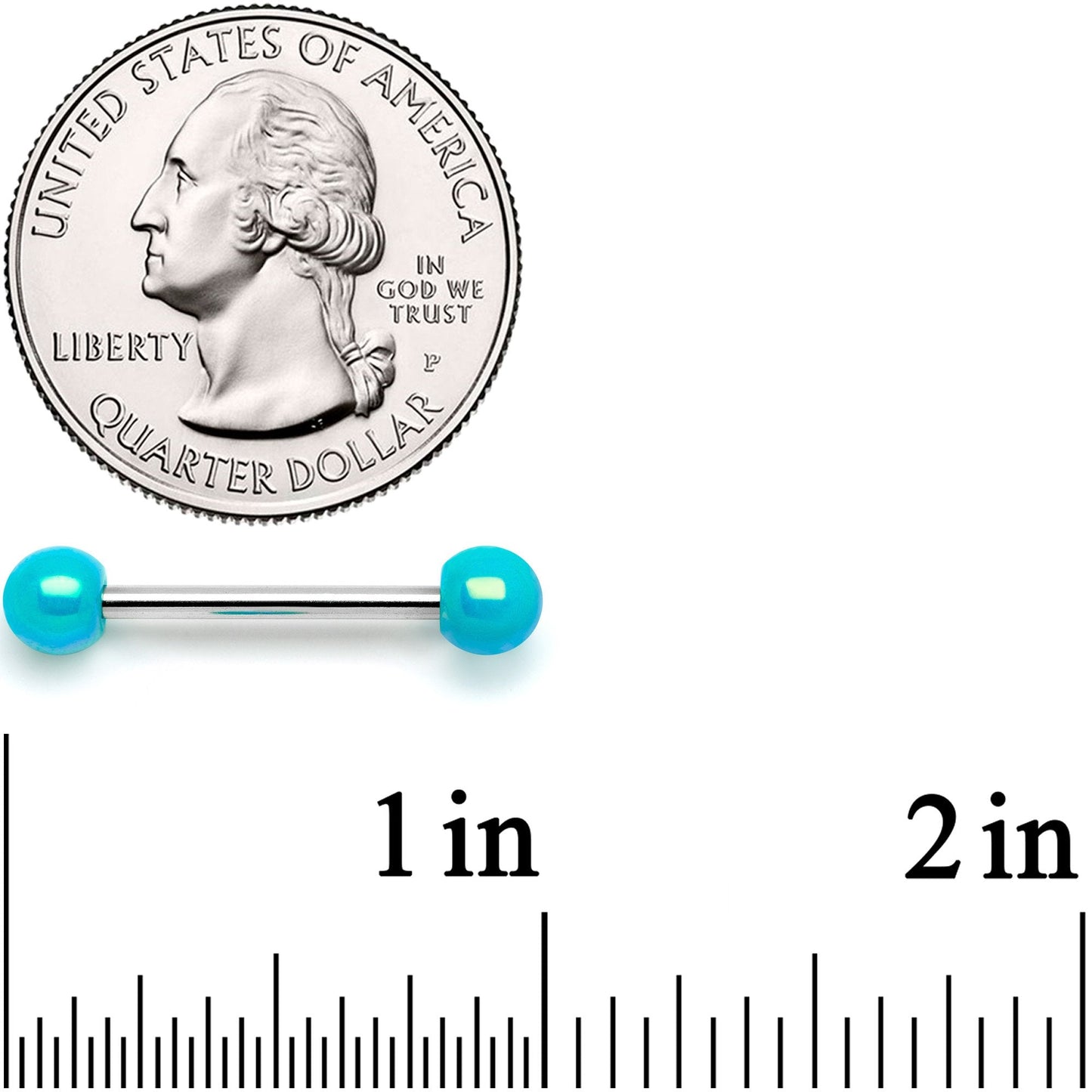 14G 9/16 Teal Pearlescent Acrylic Barbell Nipple Ring Set