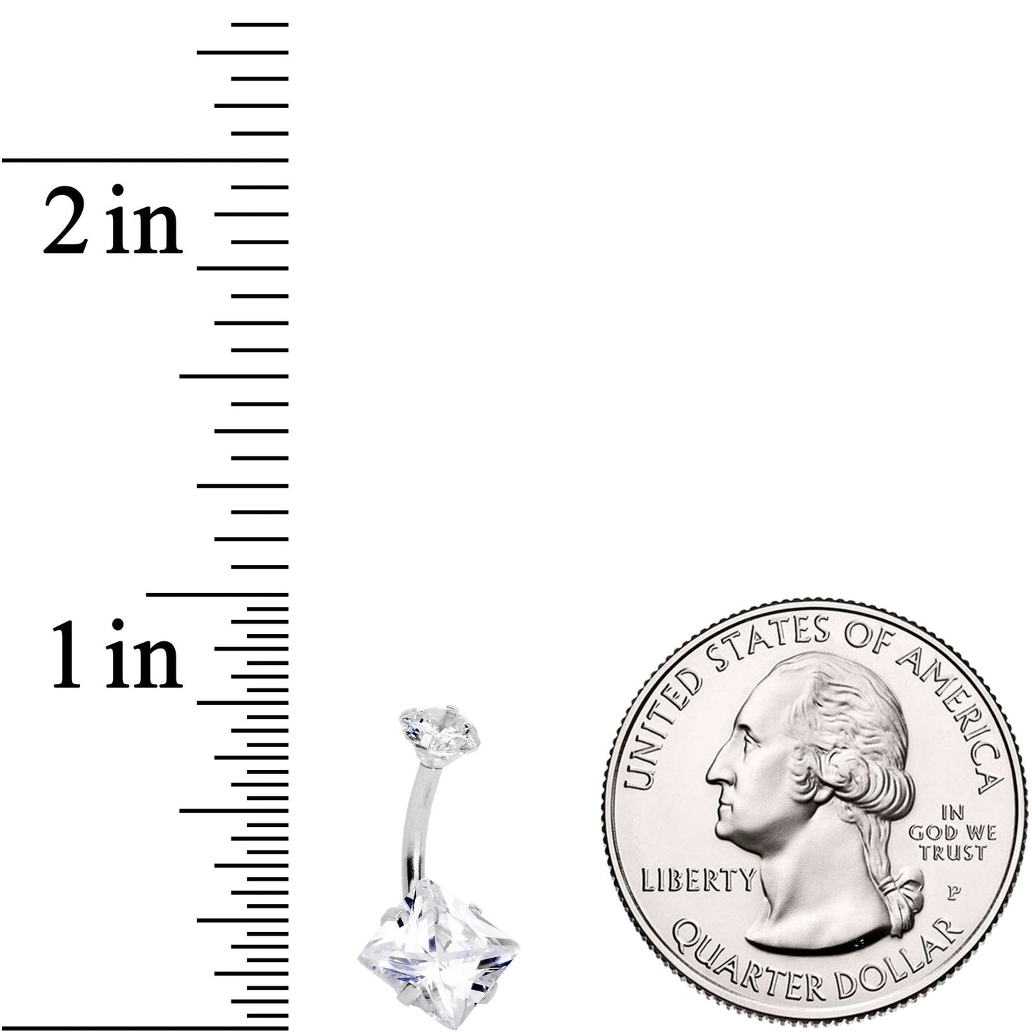 Clear Gem Round Rhombus Heart Star Belly Ring Set of 4