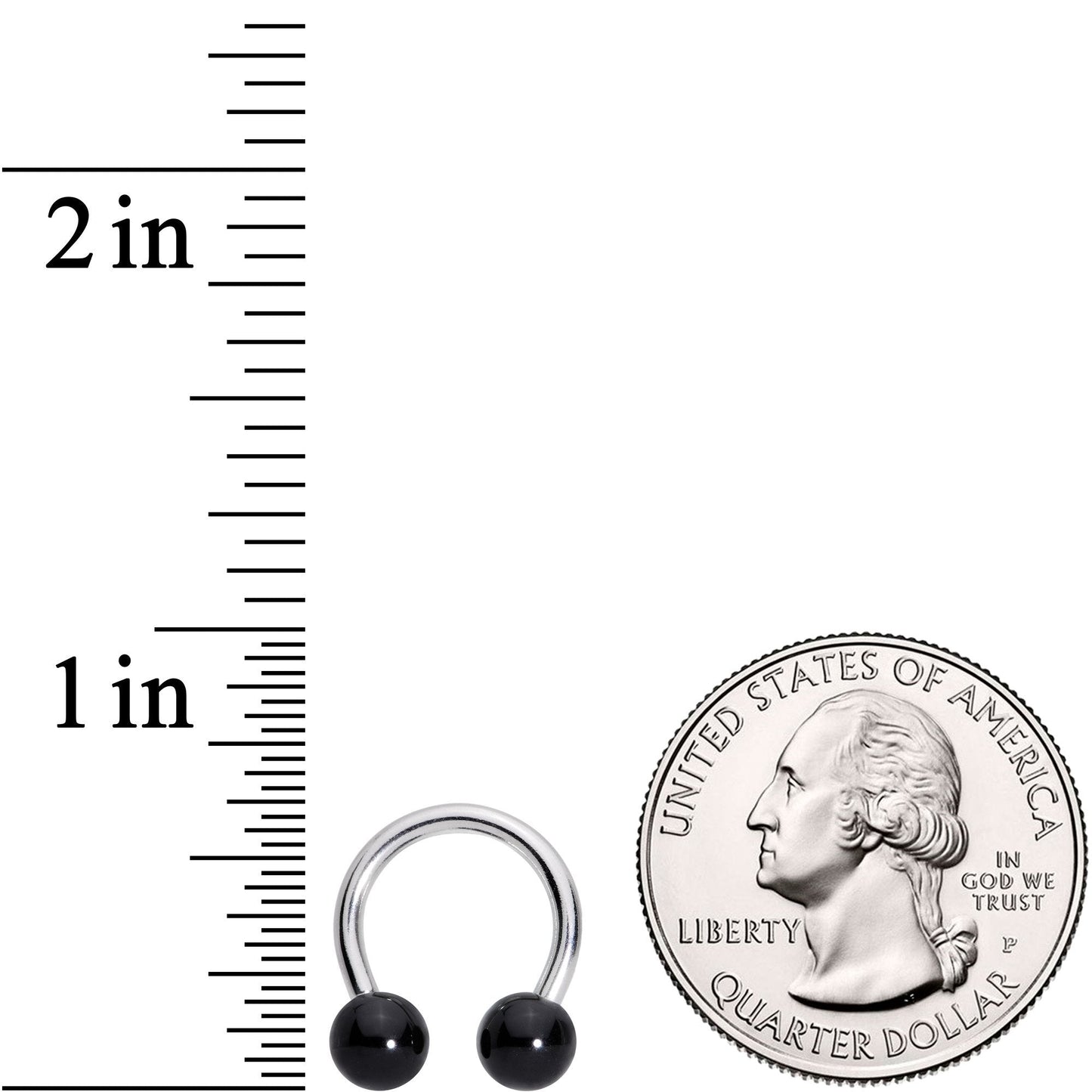 14G 3/8 Black Acrylic Ball Horseshoe Circular Barbell