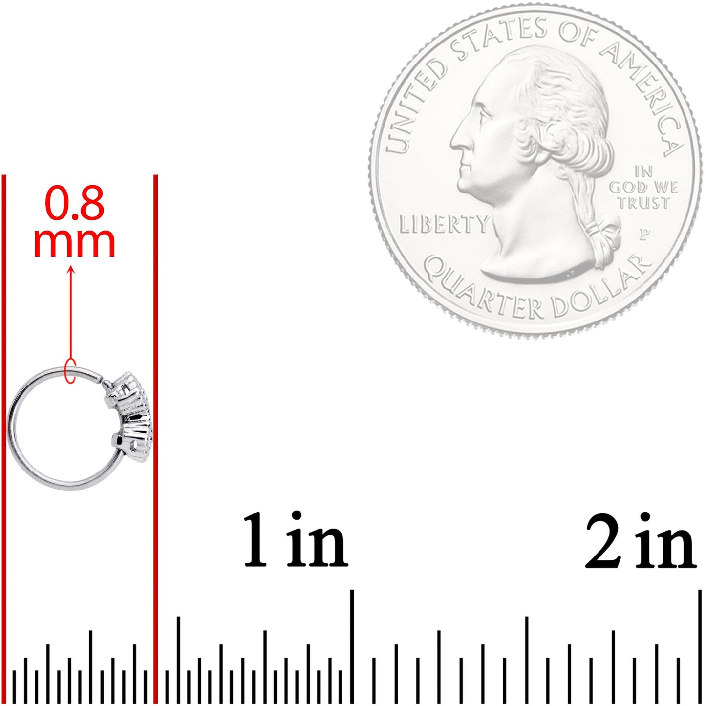 20G 5/16 Clear CZ Gem Infinity Symbol Seamless Circular Ring