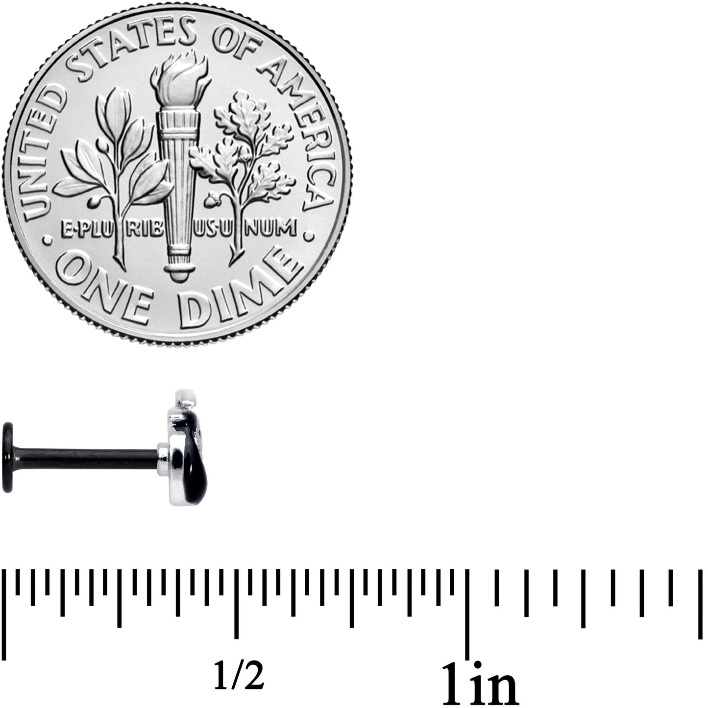 16G 5/16 Black Grim Reaper Halloween Labret Monroe Tragus