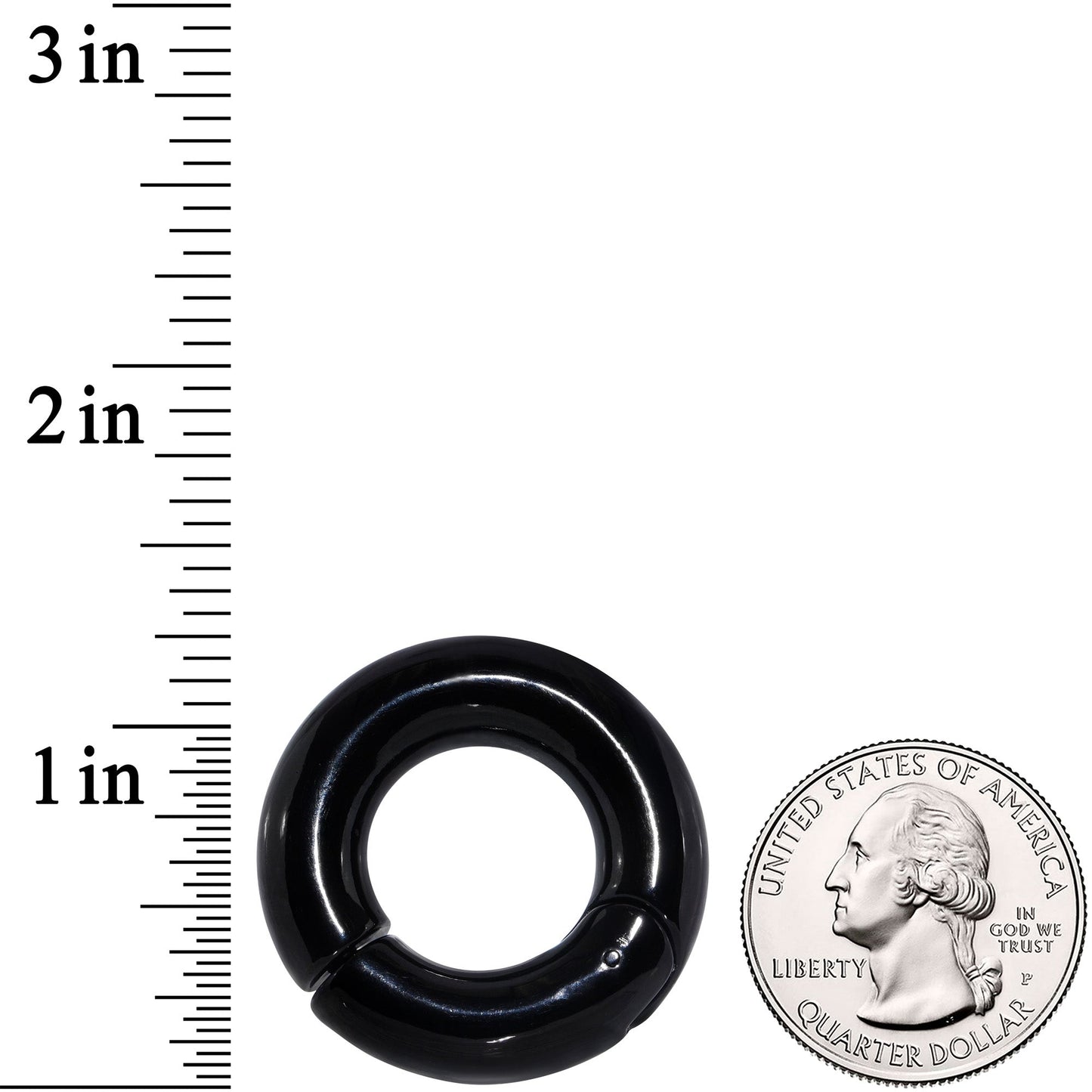 0G 5/8 Black PVD Steel Hinged Segment Ring
