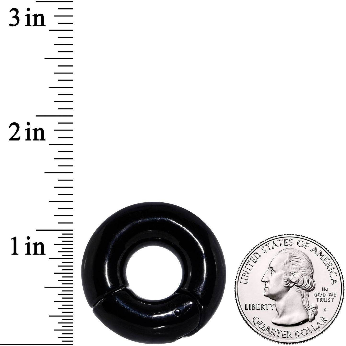 00G 9/16 Black PVD Steel Hinged Segment Ring