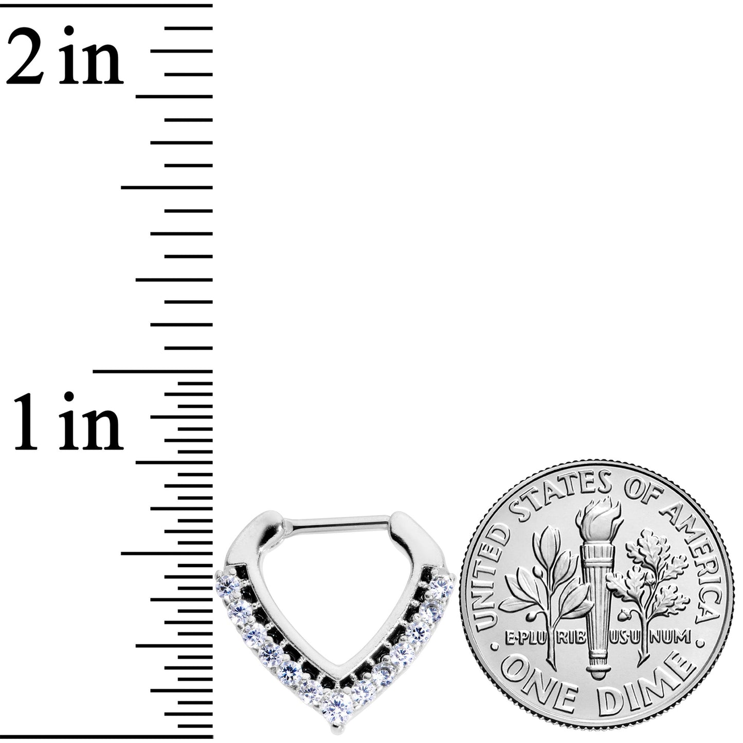 16G 5/16 Clear CZ Gem Chevron Septum Clicker