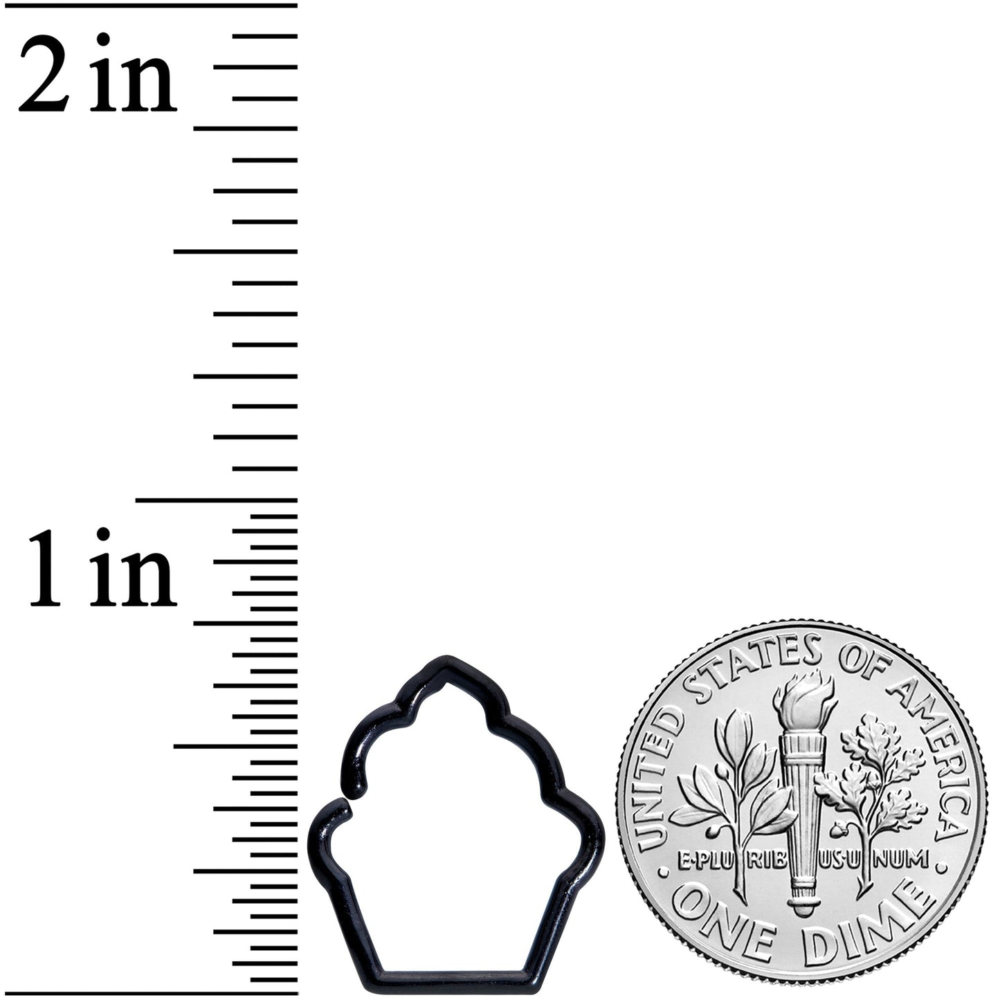 16G 5/16 Black Plated Baked Treats Cupcake Closure Ring