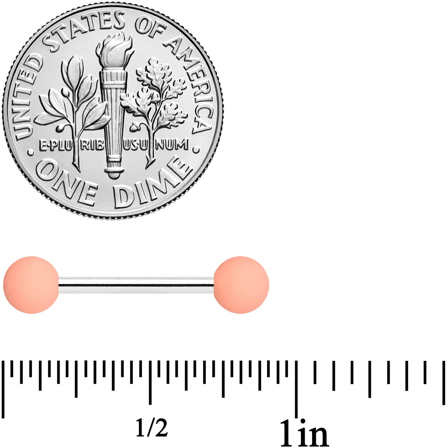 14G 9/16 Cream Peach Matte Barbell Nipple Ring Set of 4