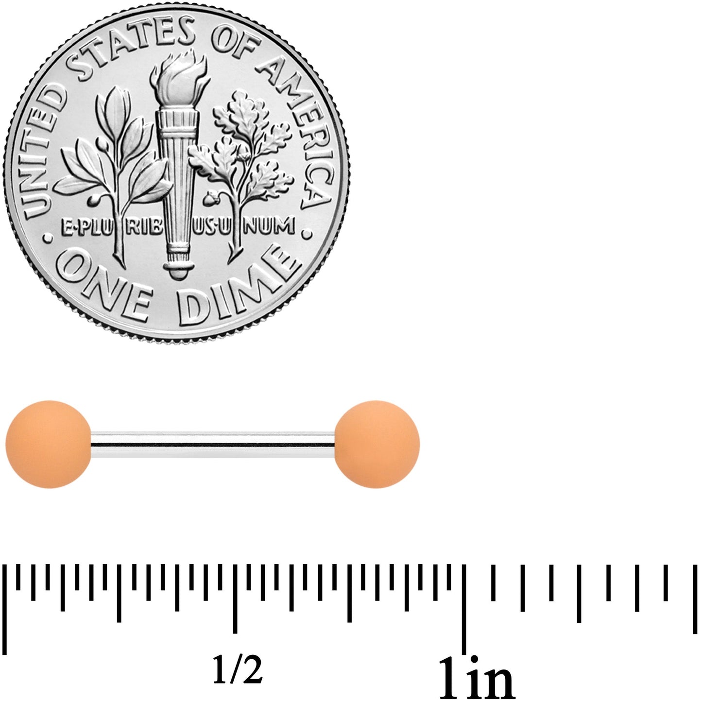 14G 9/16 Tan White Matte Barbell Nipple Ring Set of 4