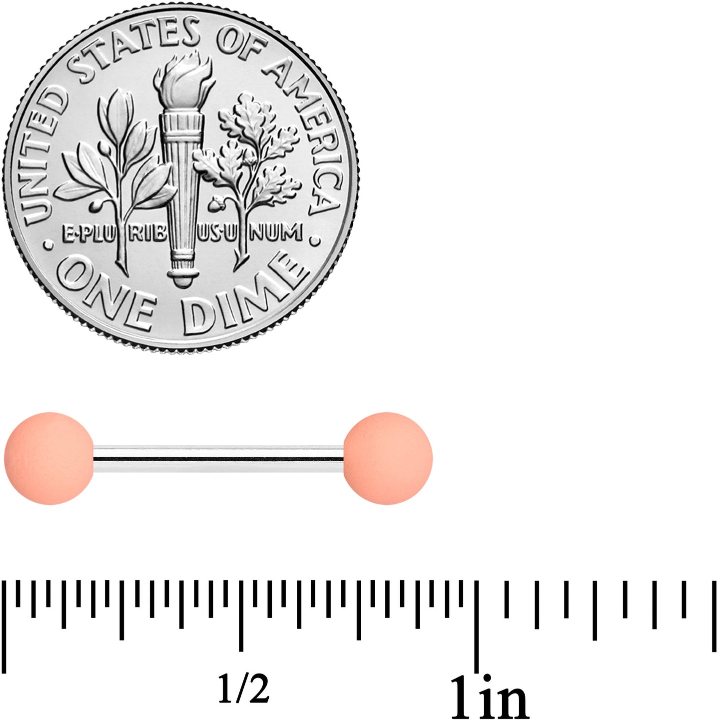 14G 9/16 Peach Matte Barbell Nipple Ring Set