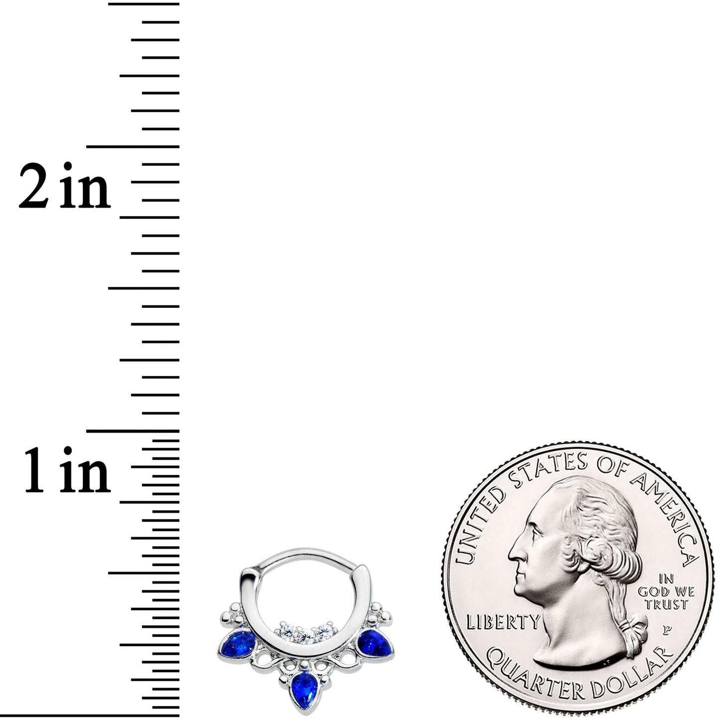 16G 5/16 Clear Blue Gem Royalty Septum Clicker