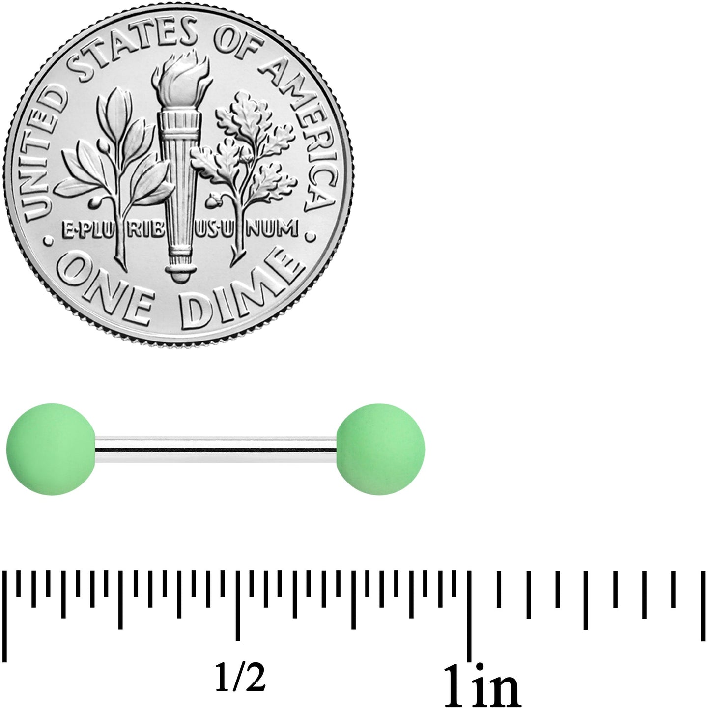 14G 9/16 Mint Green Matte Barbell Nipple Ring Set