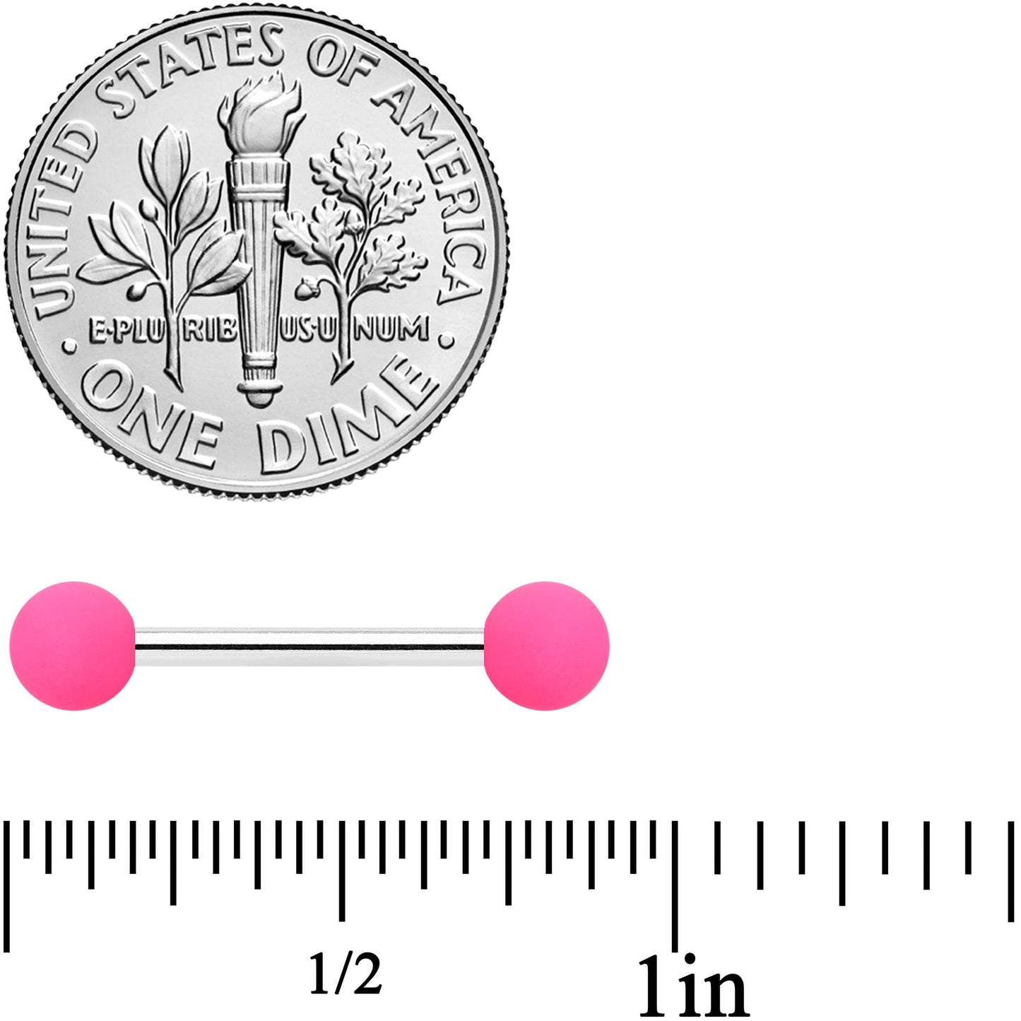 14G 9/16 Mint Green Hot Pink Matte Barbell Nipple Ring Set of 4