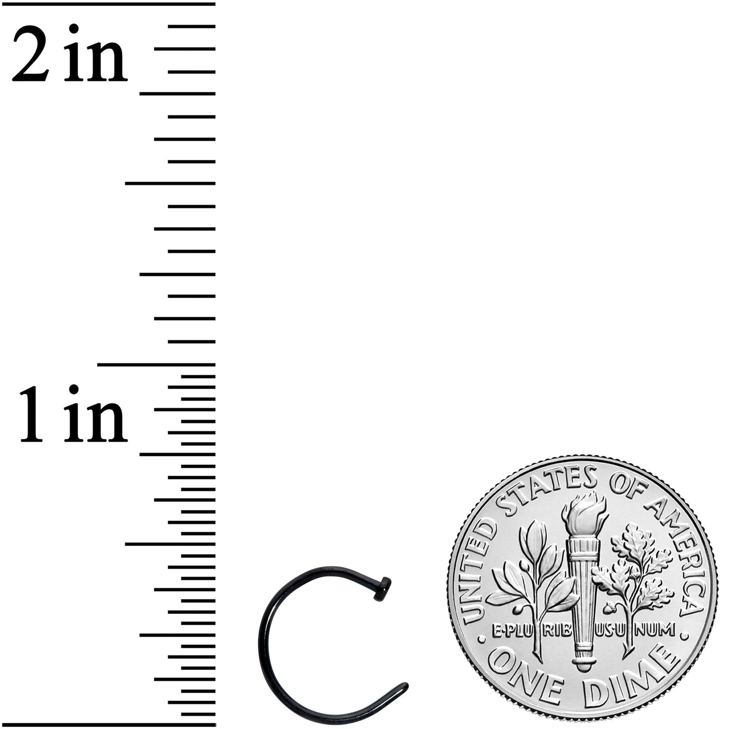 20G 3/8 Black PVD Implant Grade Titanium Disc Nose Hoop