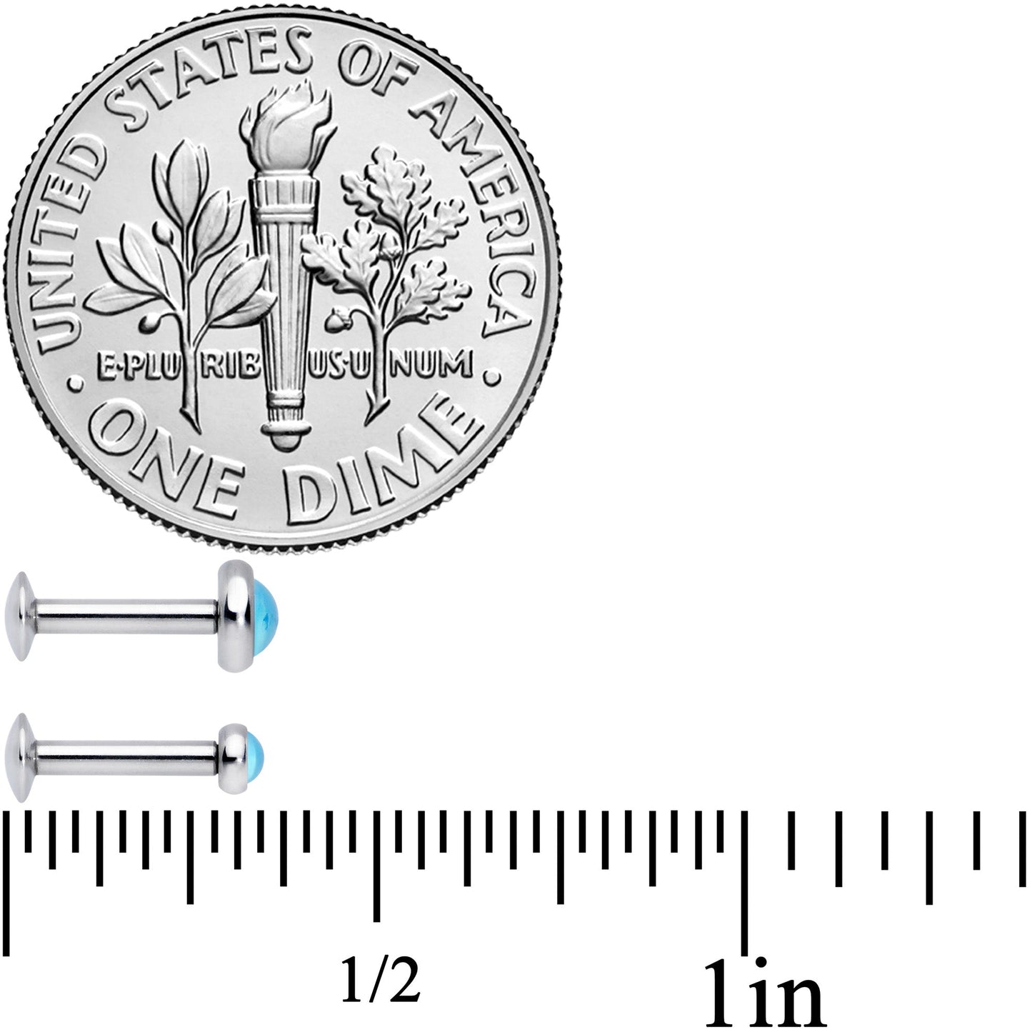 16G Blue Orb Septum Labret Cartilage Tragus Set of 4