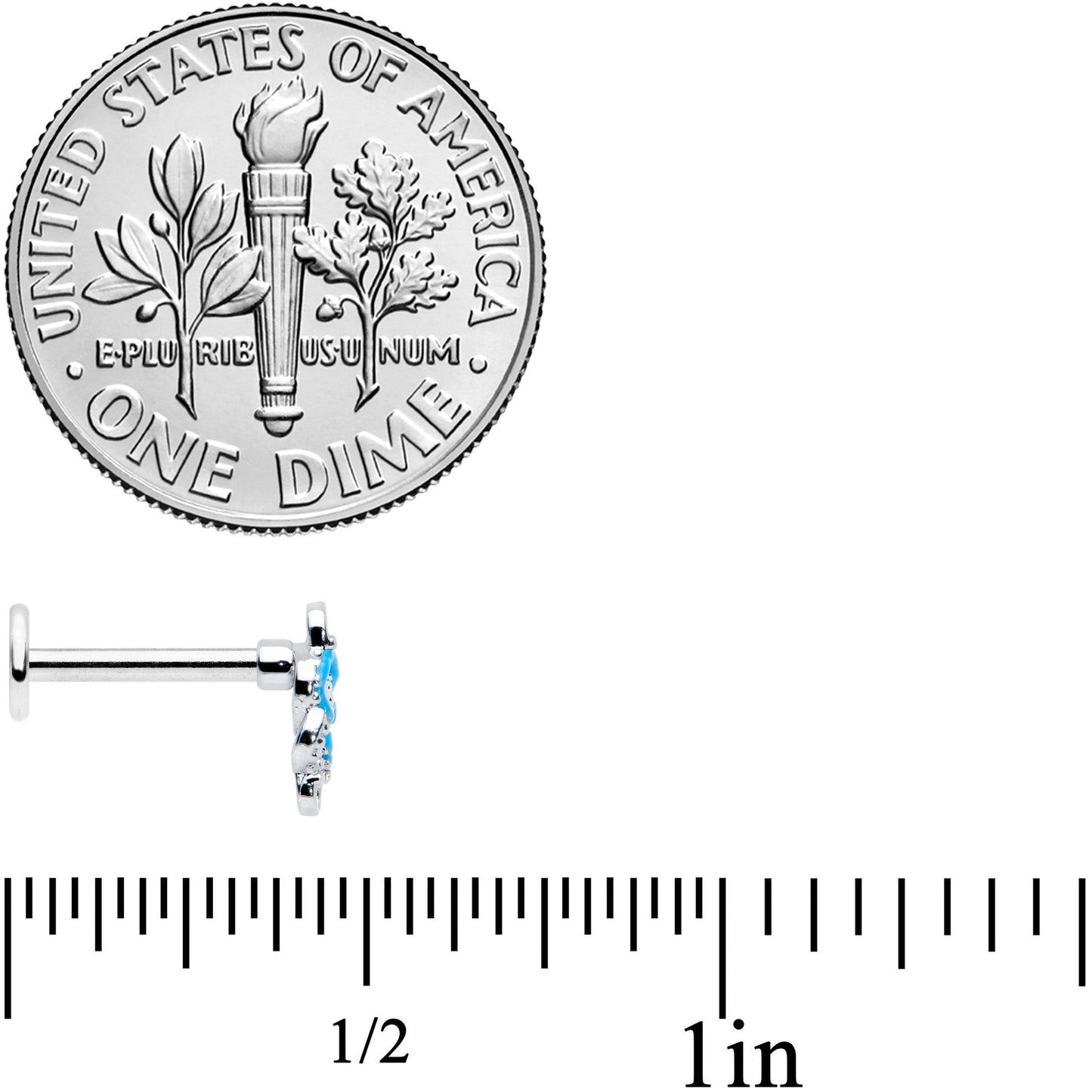 16G 5/16 Celtic Knot Blue Labret Monroe Tragus