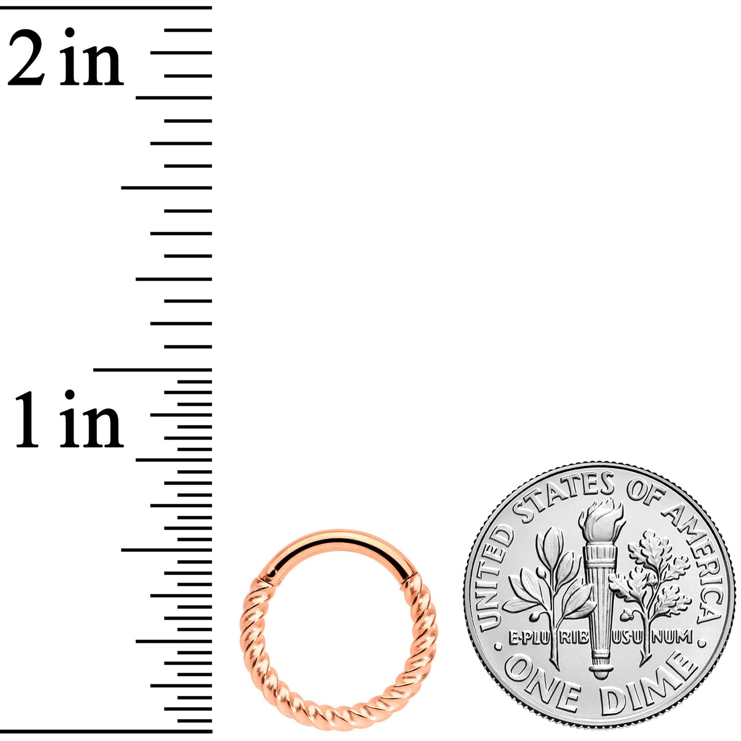 14G 3/8 Rose Gold Tone Twisted Elegance Septum Clicker