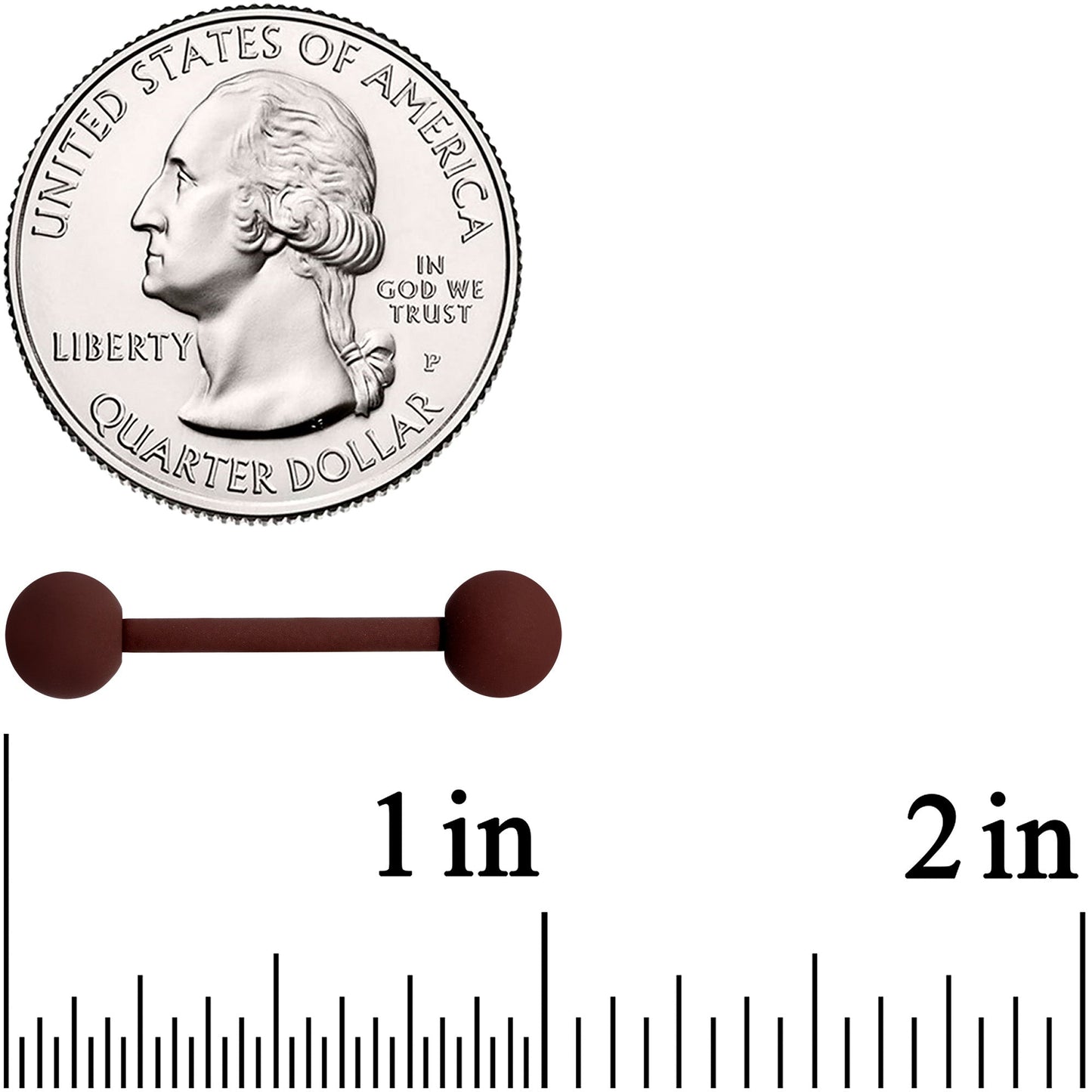 Beautiful Brown Matte Barbell Tongue Ring