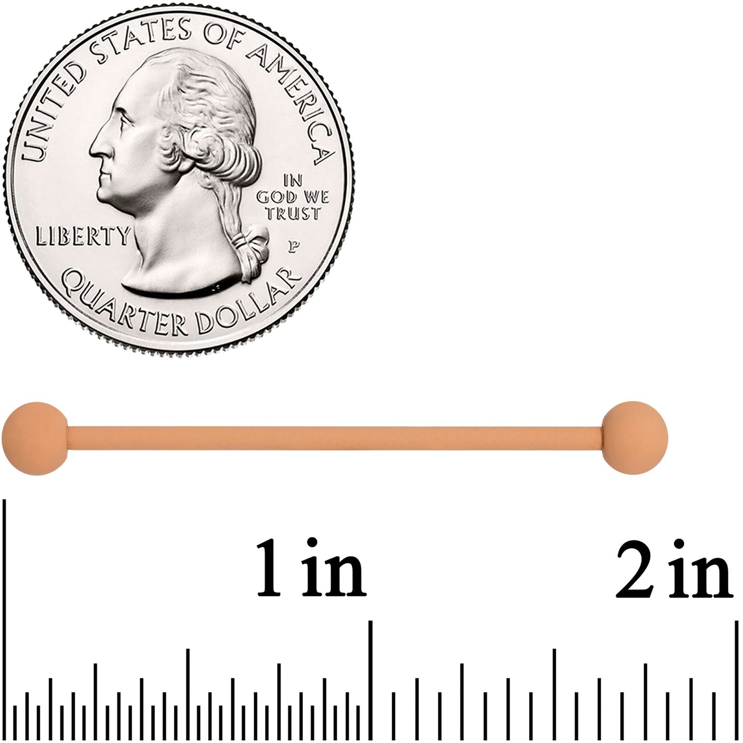 14G Terrific Tan Matte Industrial Barbell 38mm