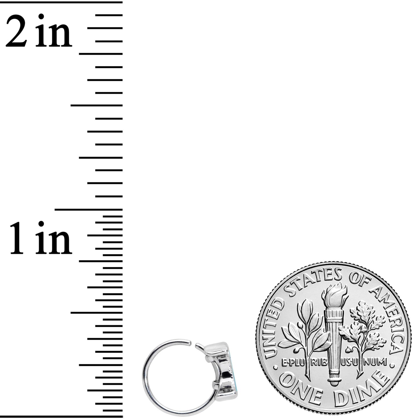 20G 5/16 Faux Turquoise Crescent Moon Nose Hoop