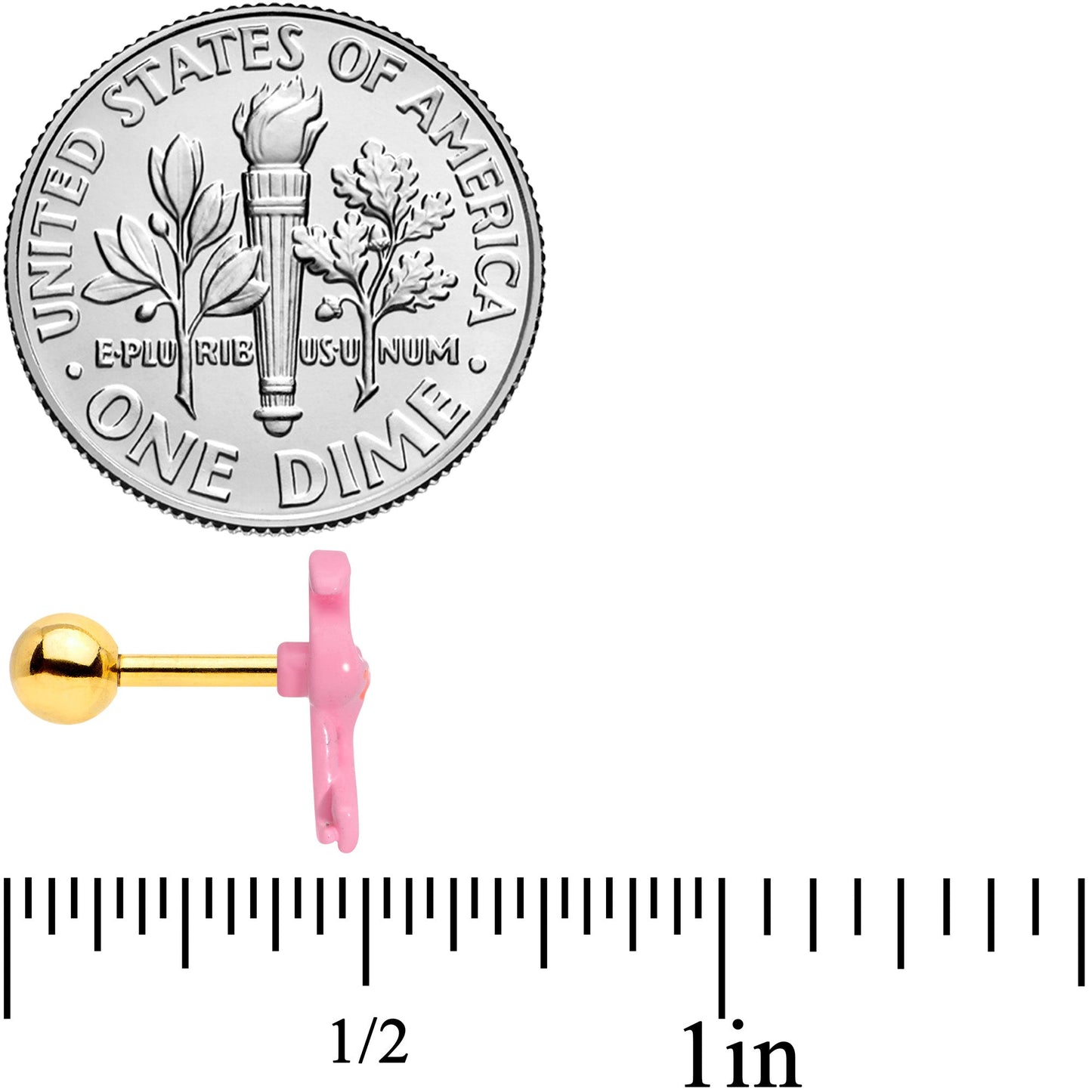 16G 1/4 Gold Tone Flamingo Cartilage Tragus