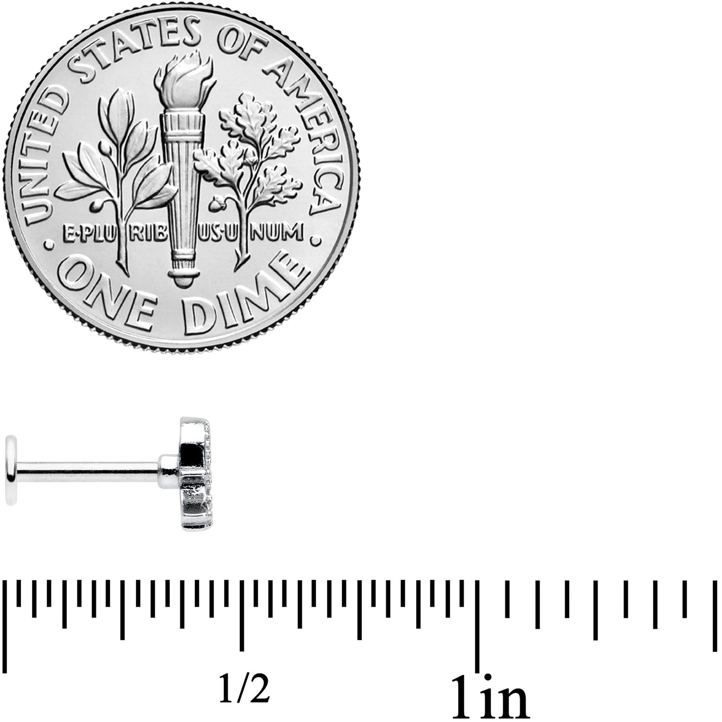 16G 5/16 Clear Gem Scary Ghost Halloween Labret Monroe Tragus