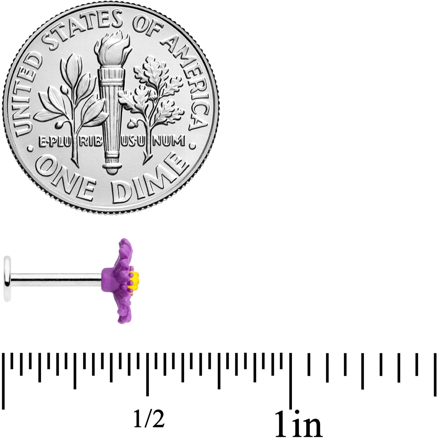 16G 5/16 Purple Daisy Flower Labret Monroe Tragus