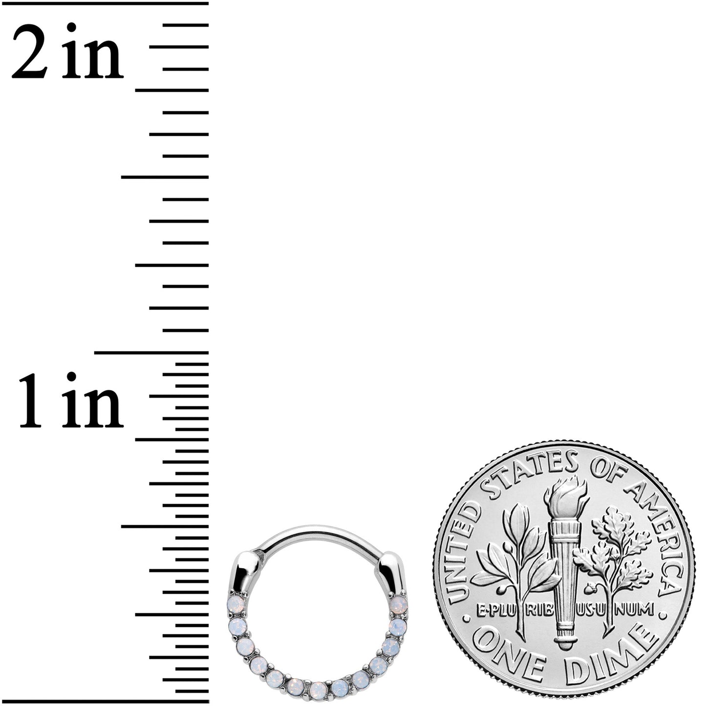 16G 3/8 Aurora Gem Paved Cartilage Clicker