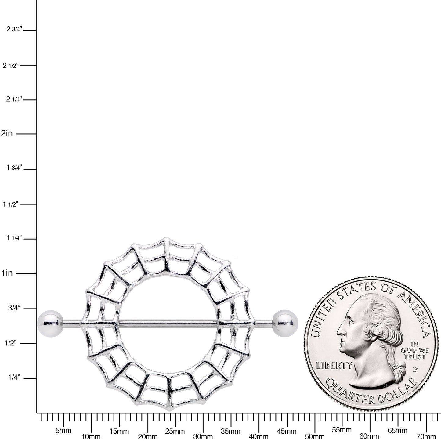 14G 7/8 Sexy Spider Web Halloween Nipple Shield Set