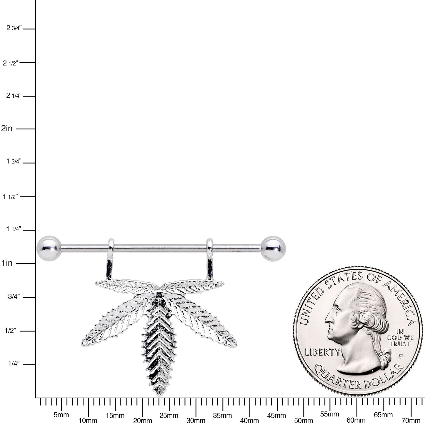 14G 11/16 Hanging Pot Leaf Dangle Nipple Shield Set