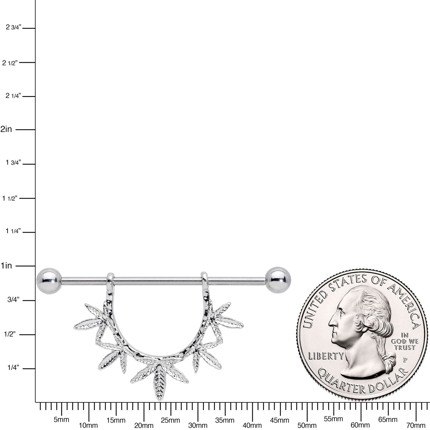 14G 5/8 Garland Pot Leaf Dangle Nipple Shield Set