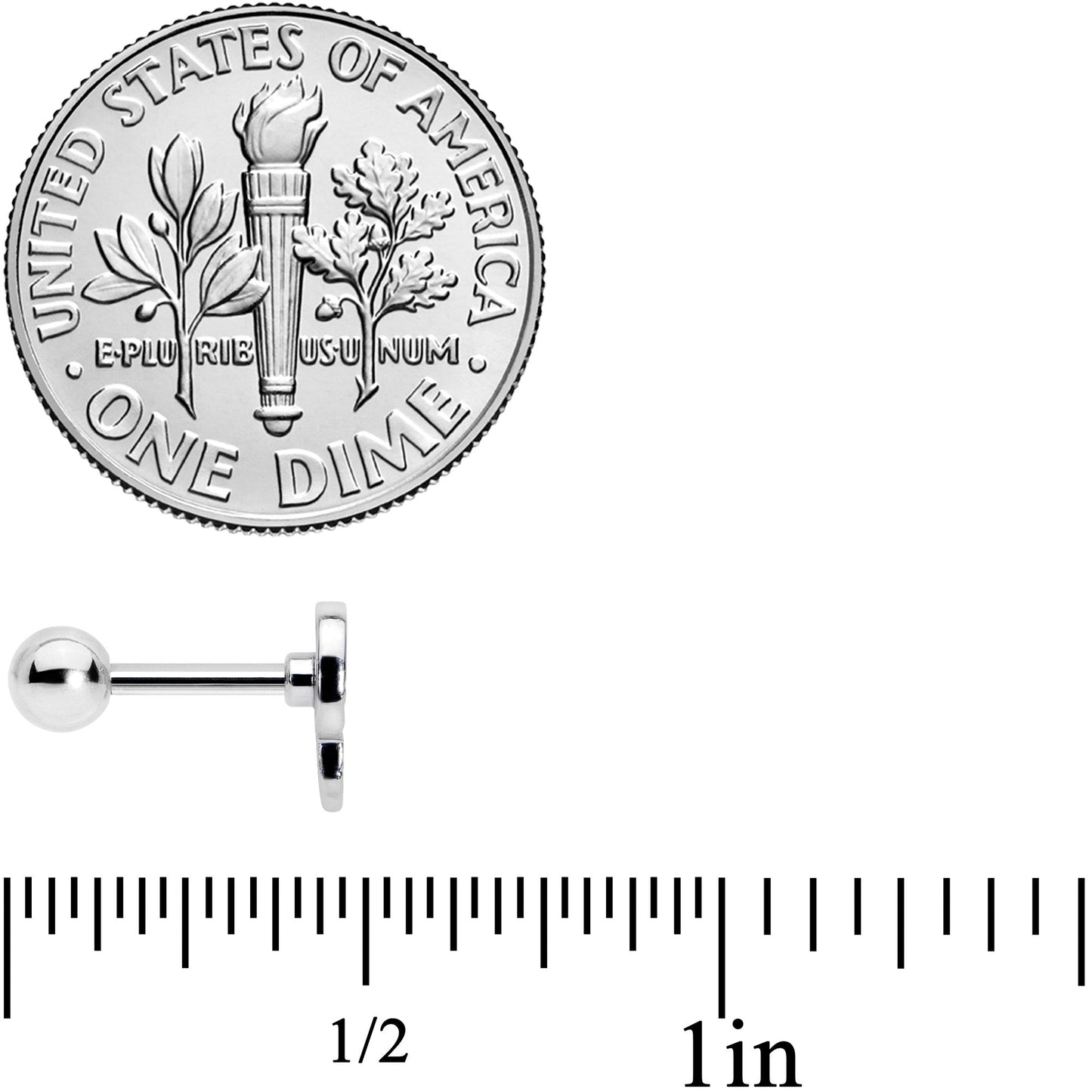 16G 1/4 Blue White Mummy Halloween Cartilage Tragus Earring