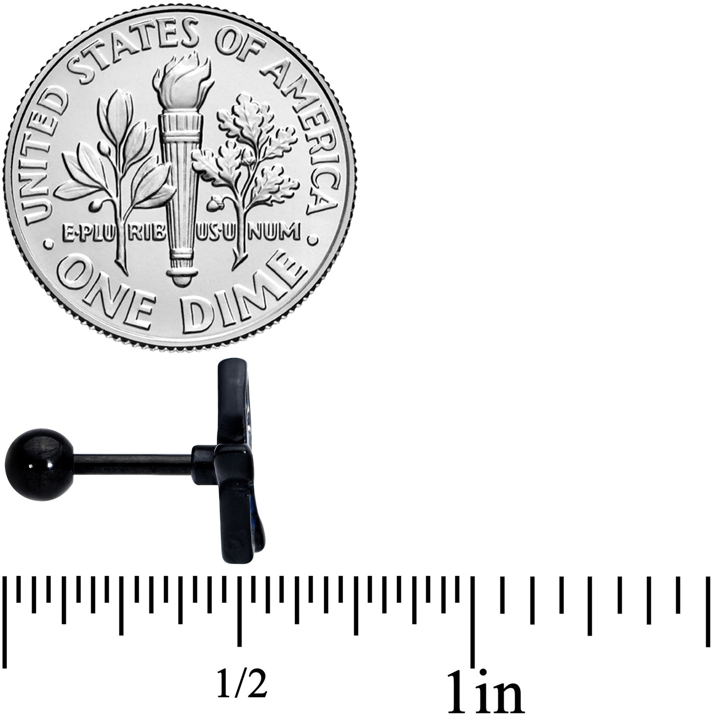 16G 1/4 Black Blue Summer Kayak Boat Cartilage Tragus Earring