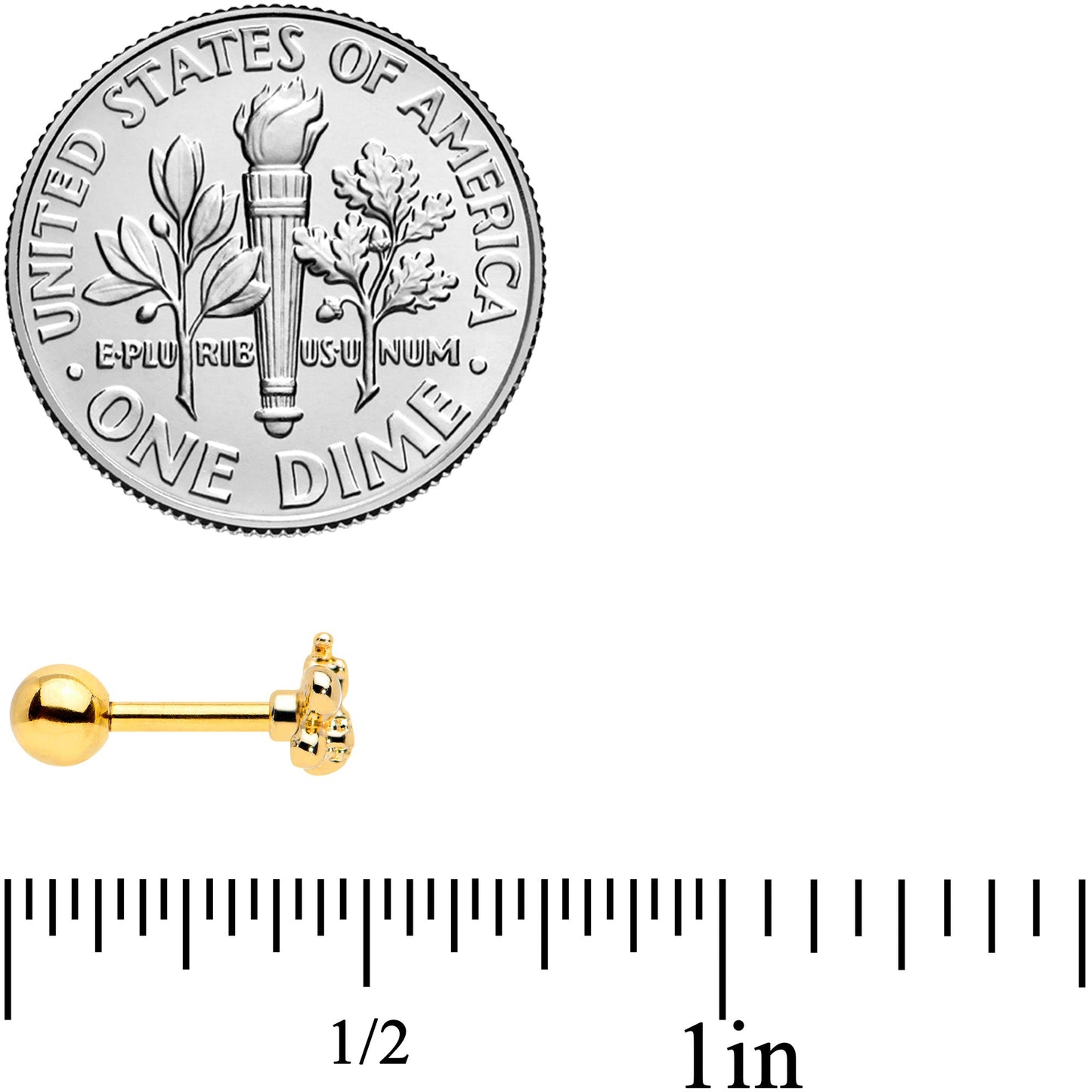 16G 1/4 Gold Tone Simply Stylish Bee Cartilage Tragus Earring